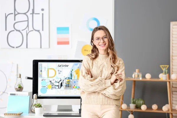 Portrait of female interior designer in office — Stock Photo, Image