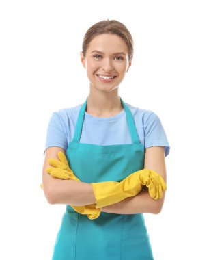 Beyaz arkaplanda hademe portresi