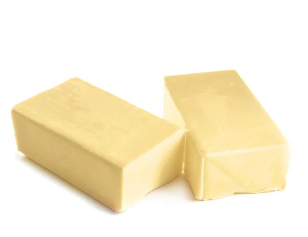 Mantequilla fresca sobre fondo blanco — Foto de Stock