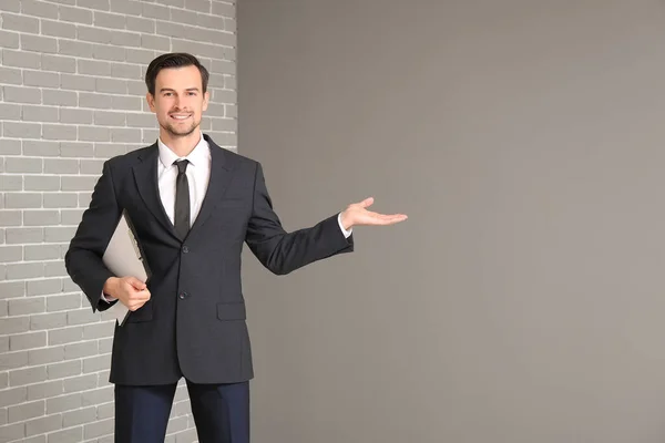 Portrait of male real estate agent indoors — Stock Photo, Image