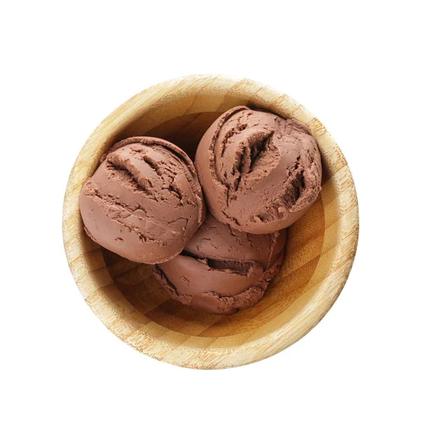 Tasty ice-cream in bowl on white background — 스톡 사진