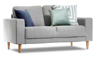 Beyaz arka planda modern kanepe