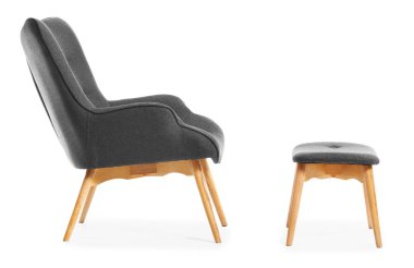 Modern koltuk ve beyaz arka planda durmak