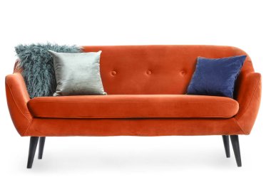 Beyaz arka planda modern kanepe