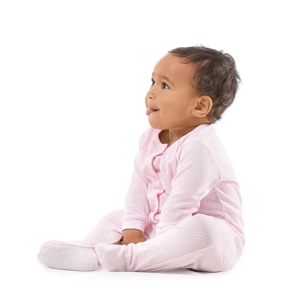 Lindo bebé afroamericano aislado en blanco — Foto de Stock