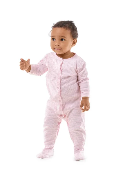 Cute African-American baby isolated on white — Stock Photo, Image