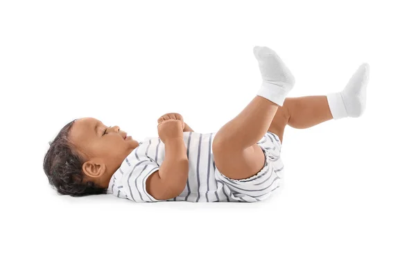 Mignon bébé afro-américain isolé sur blanc — Photo