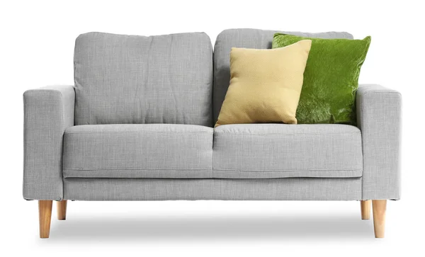 Sofá moderno no fundo branco — Fotografia de Stock
