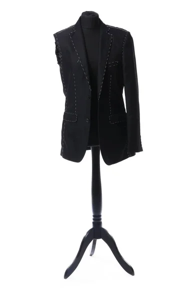 Mannequin with half-finished jacket on white background — Stock Photo, Image