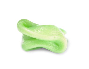 Beyaz arkaplanda sakız çiğneme