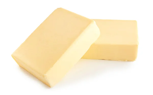 Świeże masło na białym tle — Zdjęcie stockowe