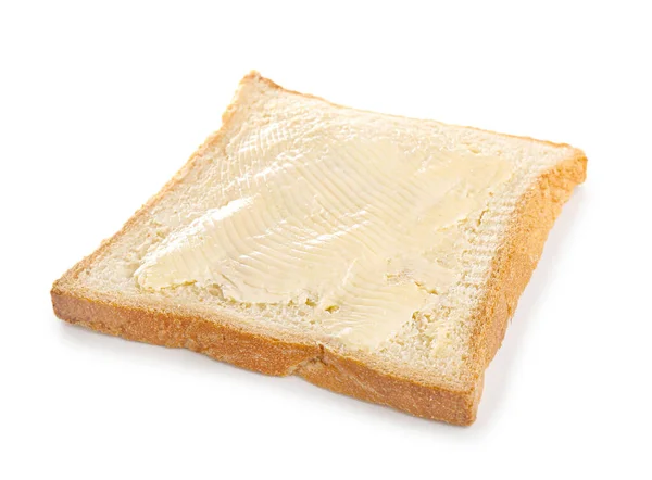 白色背景的奶油面包片 — 图库照片