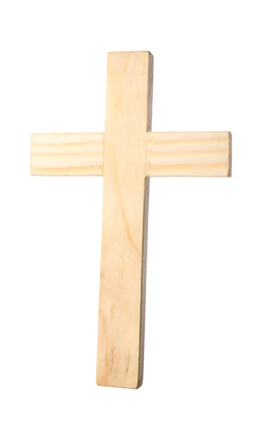 白色背景的木制墓地十字架 — 图库照片