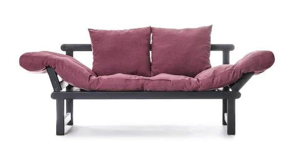 Bekväm soffa på vit bakgrund — Stockfoto