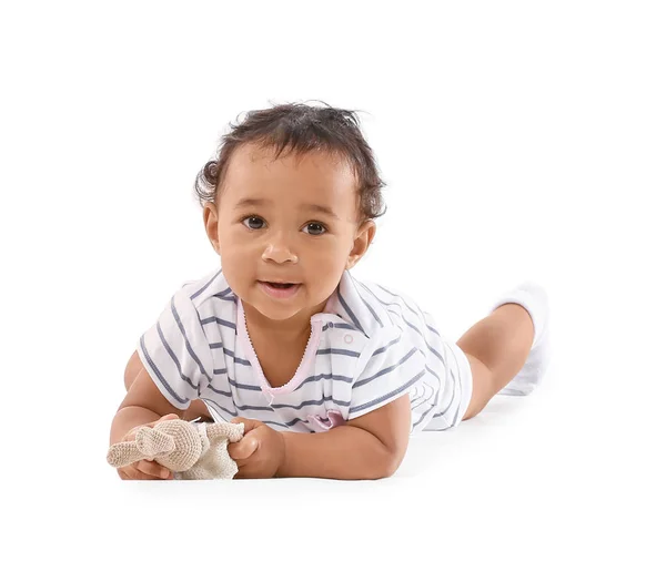 Cute African-American dziecko izolowane na białym — Zdjęcie stockowe