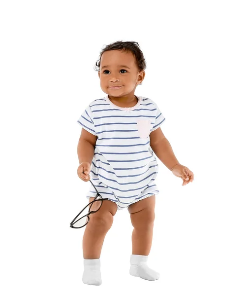 Mignon bébé afro-américain isolé sur blanc — Photo
