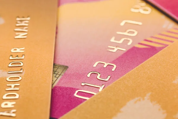 Closeup view of different credit cards — Stock Photo, Image