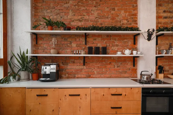 Elegante interior de cocina moderna — Foto de Stock