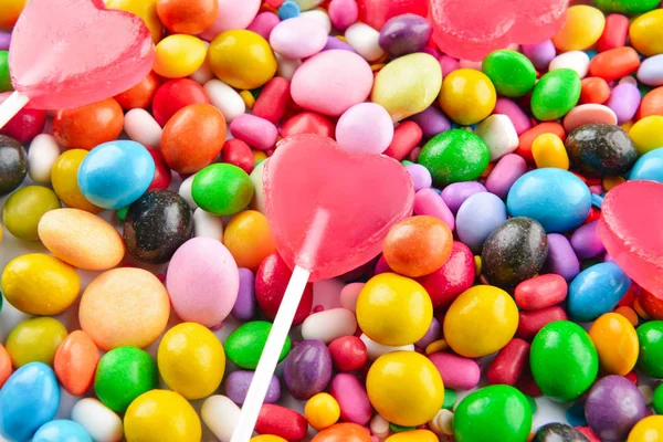 Assortment of tasty candies, closeup — 스톡 사진