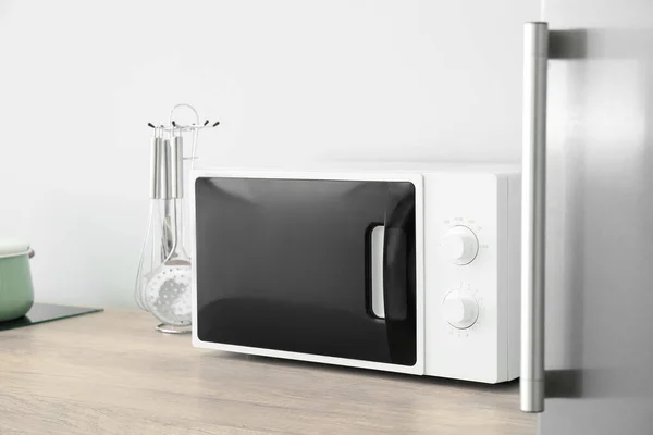 Modern microwave oven in kitchen