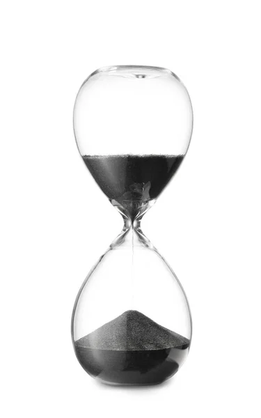Hourglass on white background. Time management concept — Stock Photo, Image