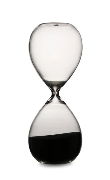 Hourglass on white background. Time management concept — Stock Photo, Image