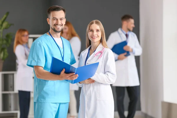 Portrait of doctors in clinic — Stock Photo, Image