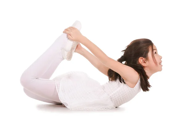 Cute little ballerina on white background — Stock Photo, Image