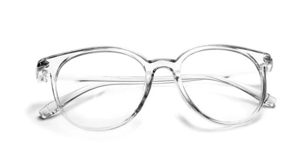 Óculos elegantes sobre fundo branco — Fotografia de Stock