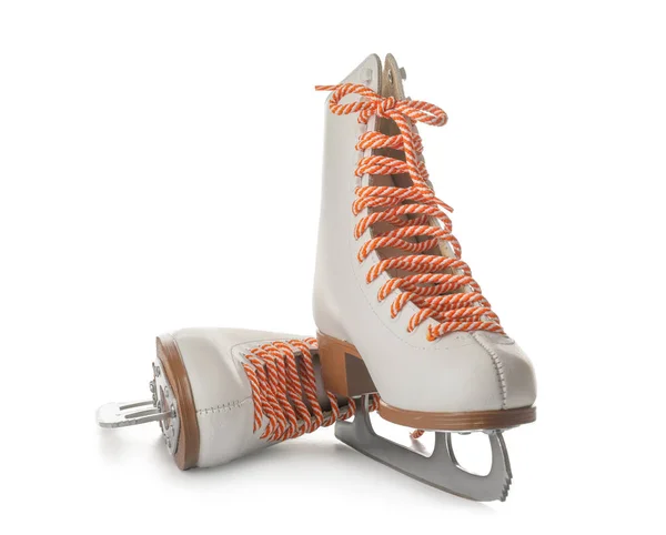 双冰溜冰鞋在白色背景上 — 图库照片