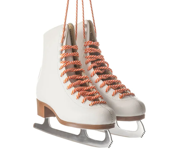 Par de patins no fundo branco — Fotografia de Stock