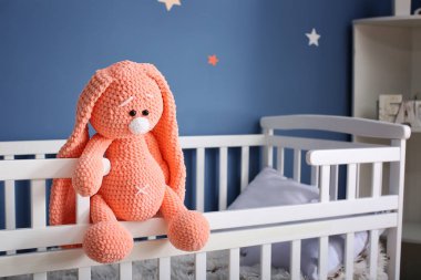 Cute baby toy on crib