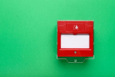 Modern manual call point on color background