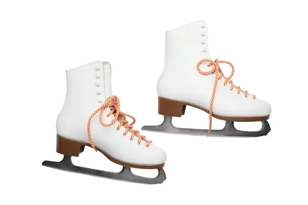 Pareja de patines de hielo sobre fondo blanco —  Fotos de Stock