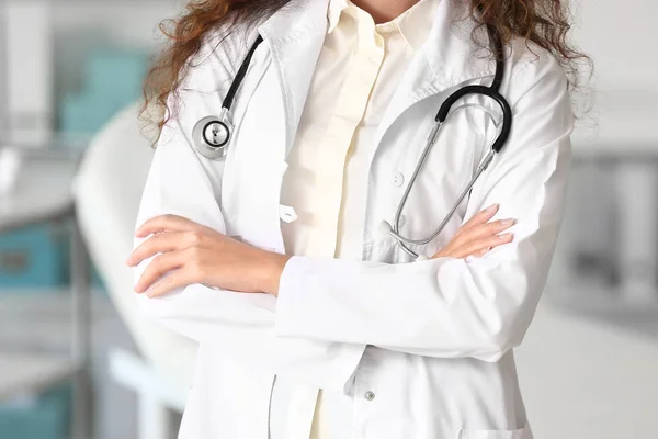 Young African-American doctor in clinic — Stock Photo, Image