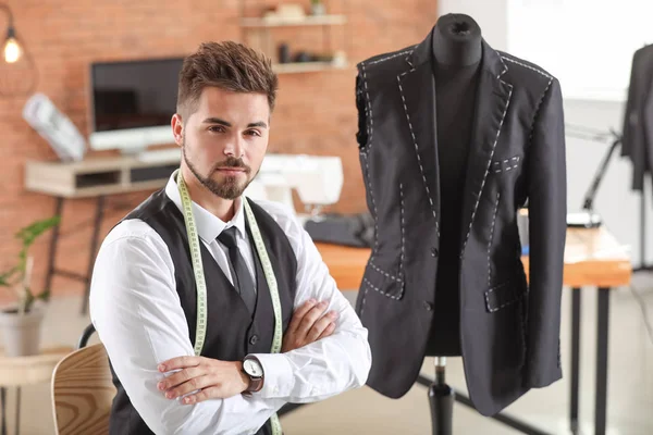 Portrait of male tailor in atelier — Stock Photo, Image