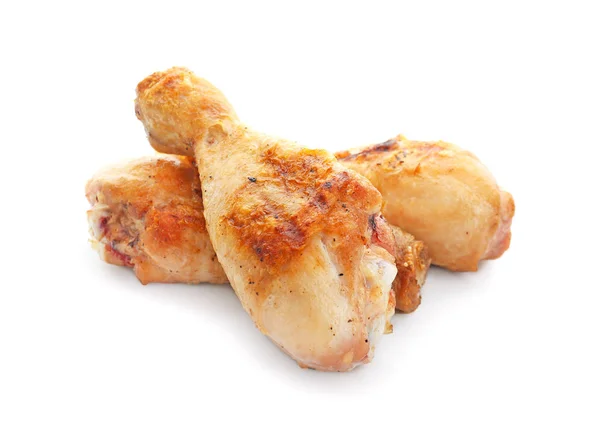 Μαγειρεμένα μπούτια κοτόπουλου σε λευκό φόντο — Φωτογραφία Αρχείου