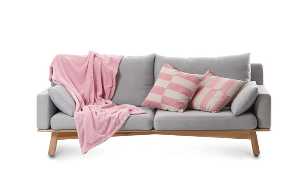 Wygodna sofa na białym tle — Zdjęcie stockowe