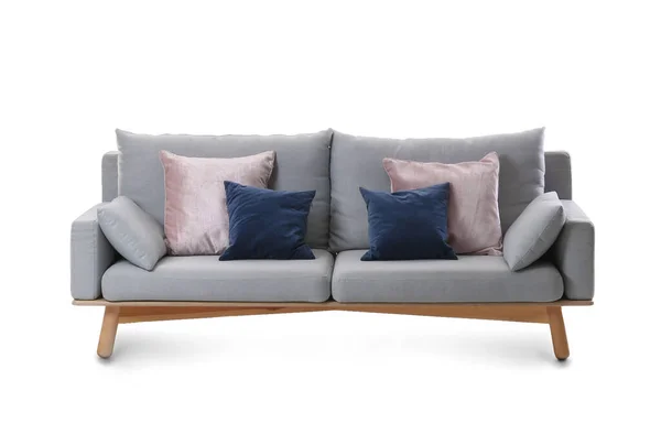 Wygodna sofa na białym tle — Zdjęcie stockowe
