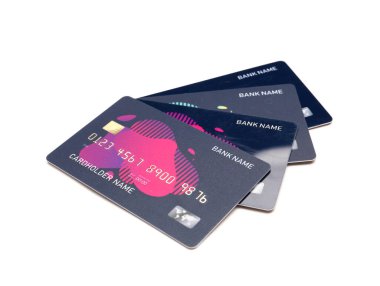 Beyaz arka planda farklı kredi kartları