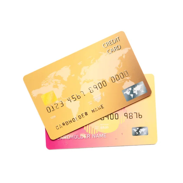 Different credit cards on white background — Stock Photo, Image