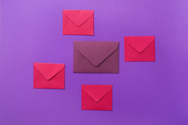 Paper envelopes on color background — Stock Photo, Image