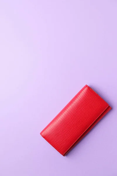 Stylish wallet on color background — Stock Photo, Image