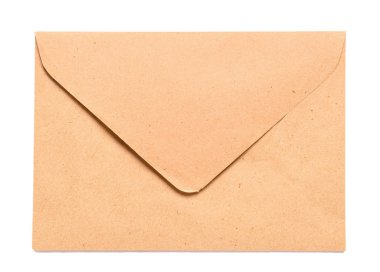 Beyaz arkaplanda kağıt zarf