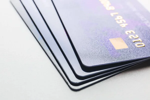 Credit cards on table, closeup — Stock Photo, Image