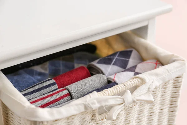 Cotton socks in box, closeup — Stock Photo, Image