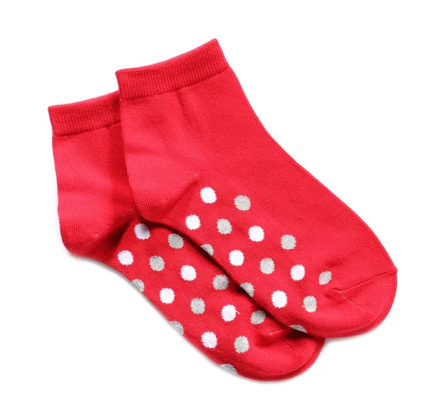 Bavlněné ponožky na bílém pozadí — Stock fotografie