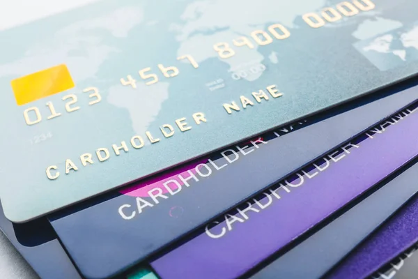 Plastic creditcards, close-up zicht — Stockfoto