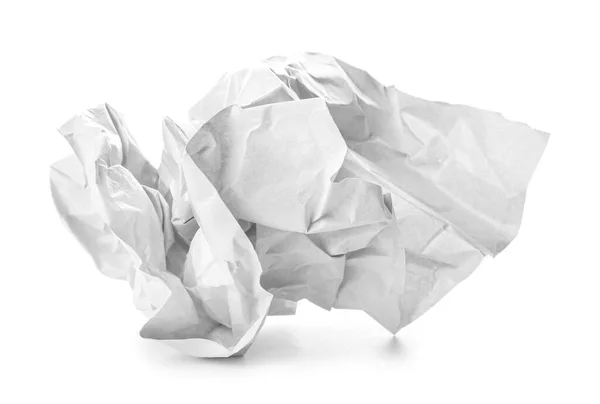 Crumpled paper on white background. Recycling concept — Stok fotoğraf