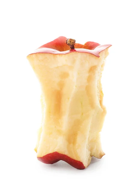 Núcleo de manzana sobre fondo blanco. Concepto de reciclaje — Foto de Stock